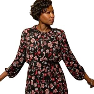 Banana Republic Floral Black Dress 6